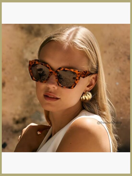 Polarized Square Cat Eye Sunglasses UV400 Protection Plastic Frame main image 7